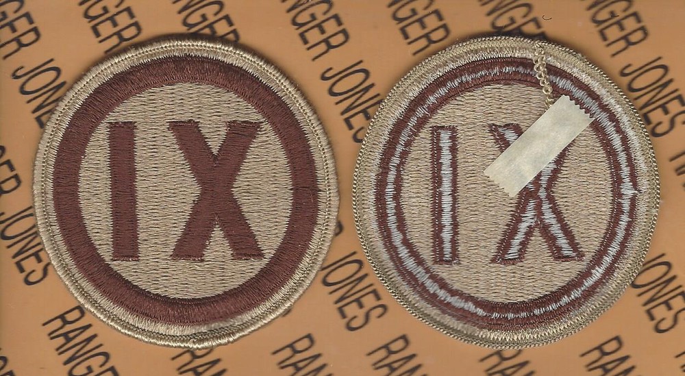 US Army 9th IX CORPS / Mission Support Command Desert DCU uniform patch m/e