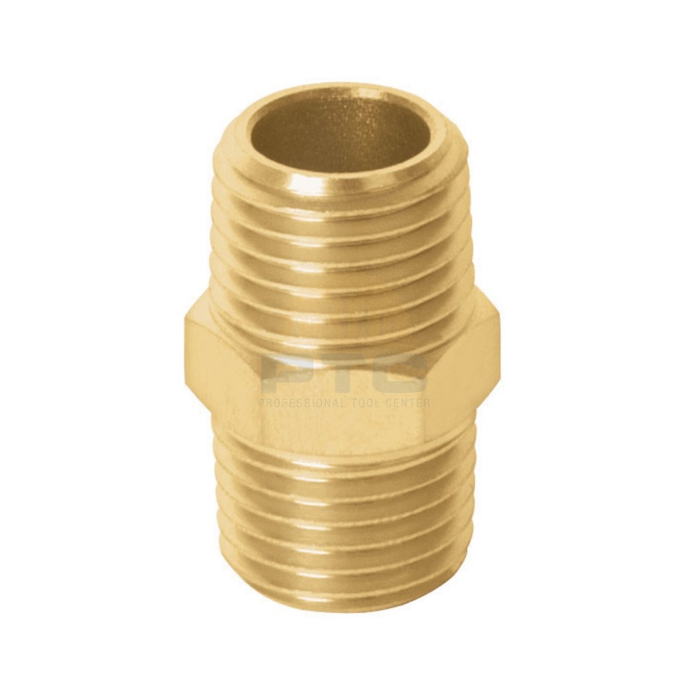Truper NIPLE Brass Nipple, Type FF, Thread 1/4 NPT