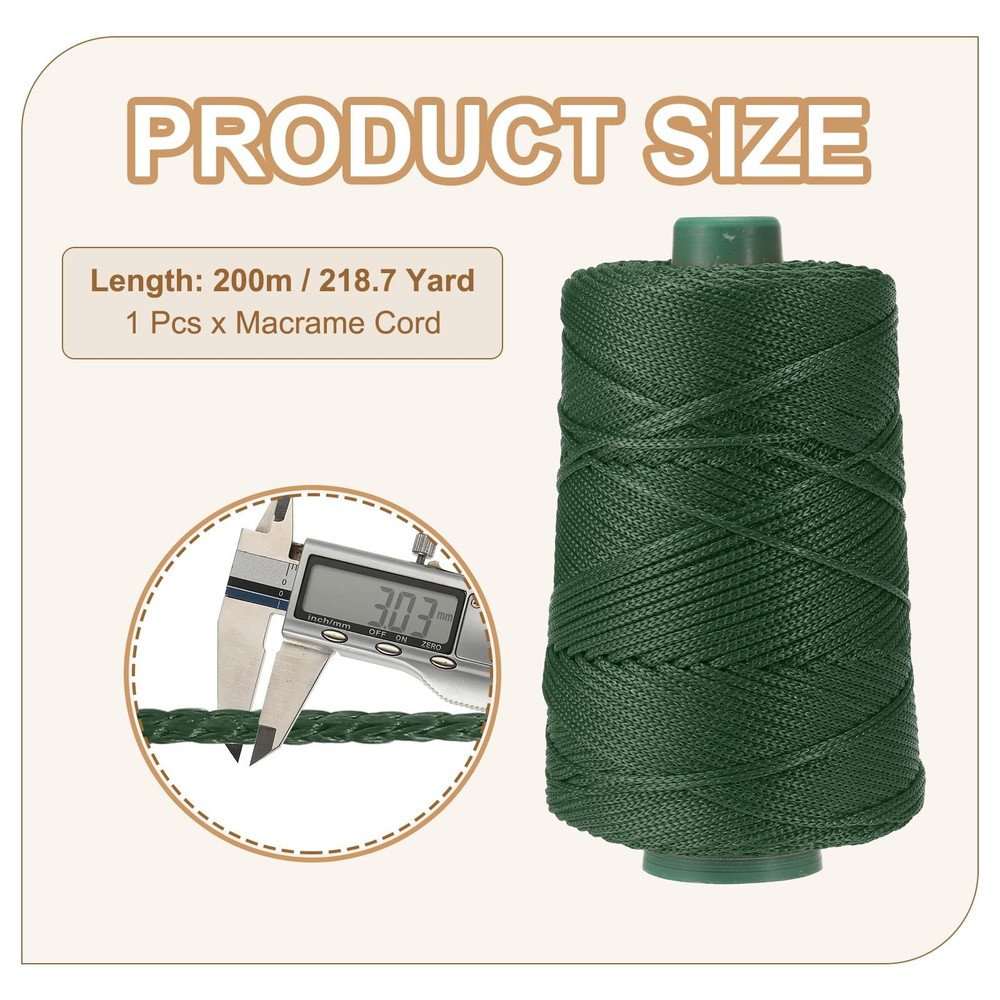 Polyester Macrame Cord, 3mm x 219 Yards Polypropylene Macrame Cords Braided C...