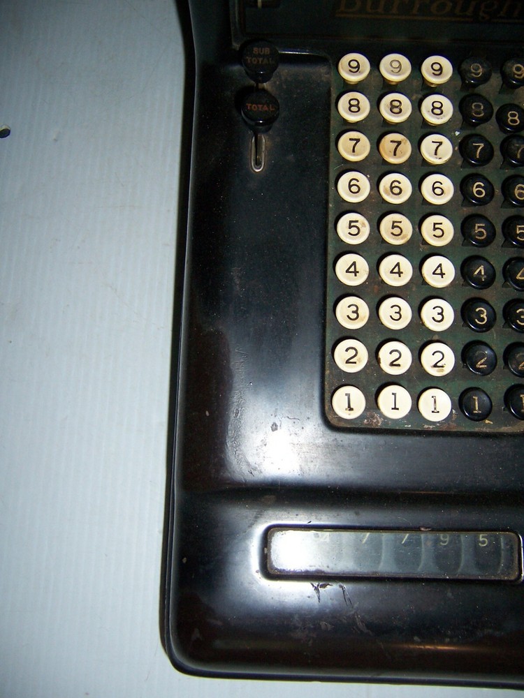 Antique Burroughs Hand Crank Adding Machine 3-860058