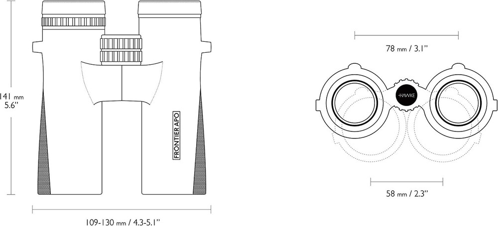 Hawke Frontier APO 10x42 Binocular Green - Open Box
