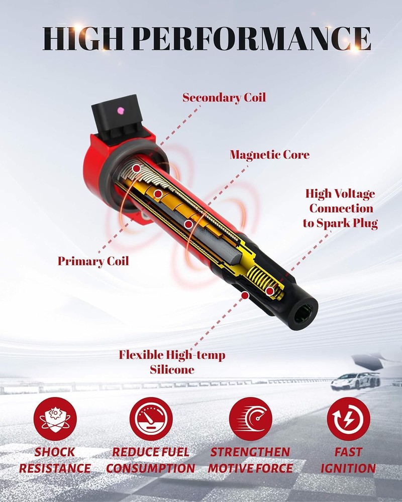 Ignition Coil Iridium Spark Plug Toyota 6Pcs