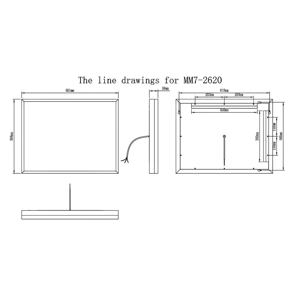 NEBULA LED LIGHTED BATHROOM VANITY RECTANGLE MIRROR - 26 x 20