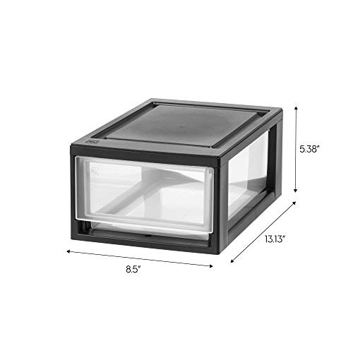 MSD-1 Compact Stacking Drawer, Black, 6 Quart, 4-Pack