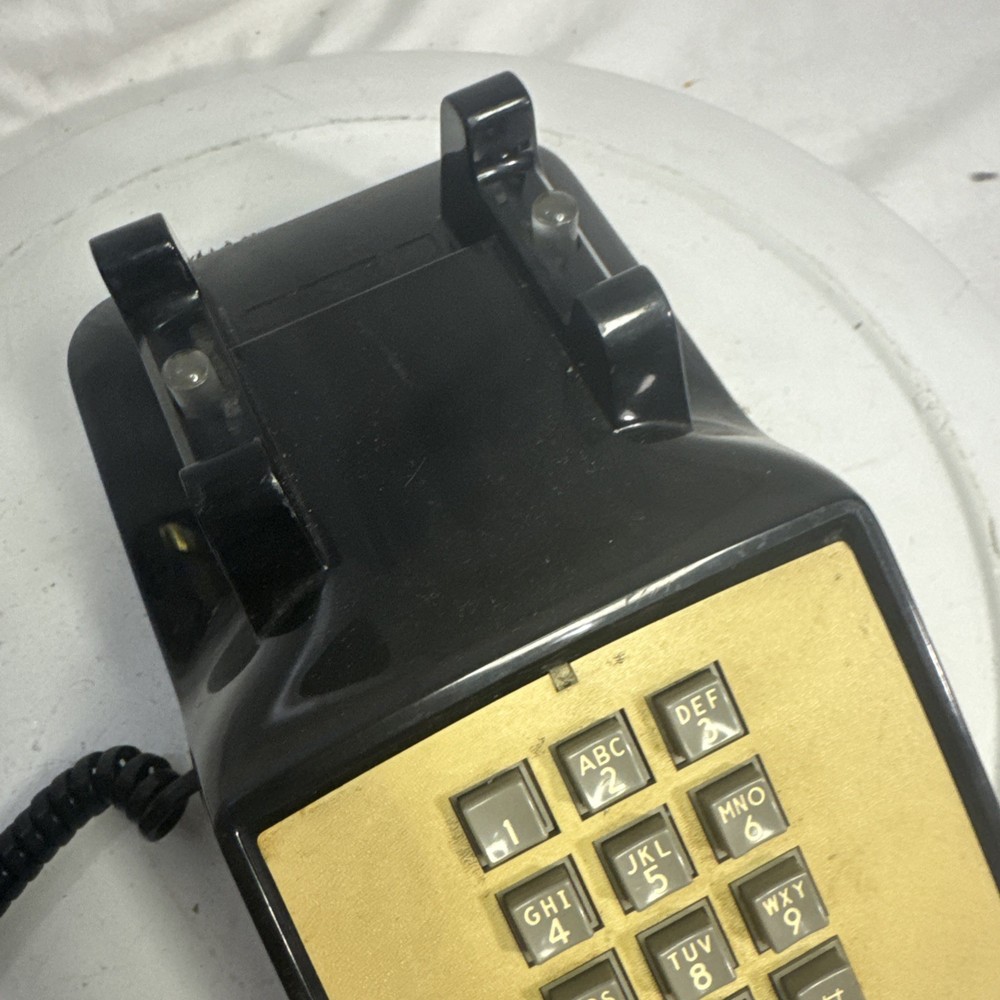 Vintage Black Comdial Push Button Desktop Telephone - Black