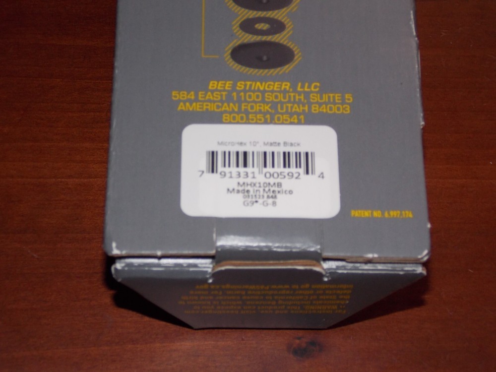 Bee Stinger MicroHex 10" Stabilizer in Matte Black- B Stinger