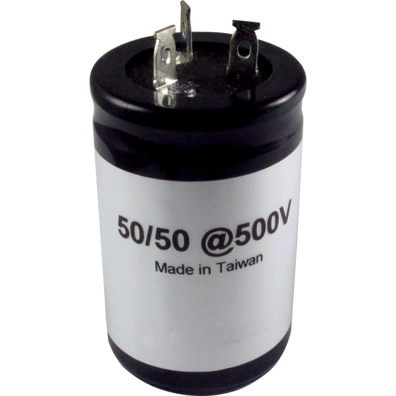 Capacitor, 500V, 50/50μF, Electrolytic