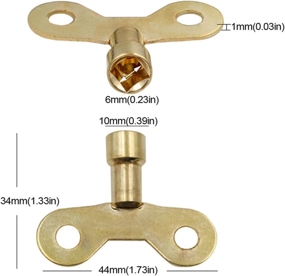 4Pcs Yellow Radiator Plumbing Bleed Bleeding Key Solid Brass