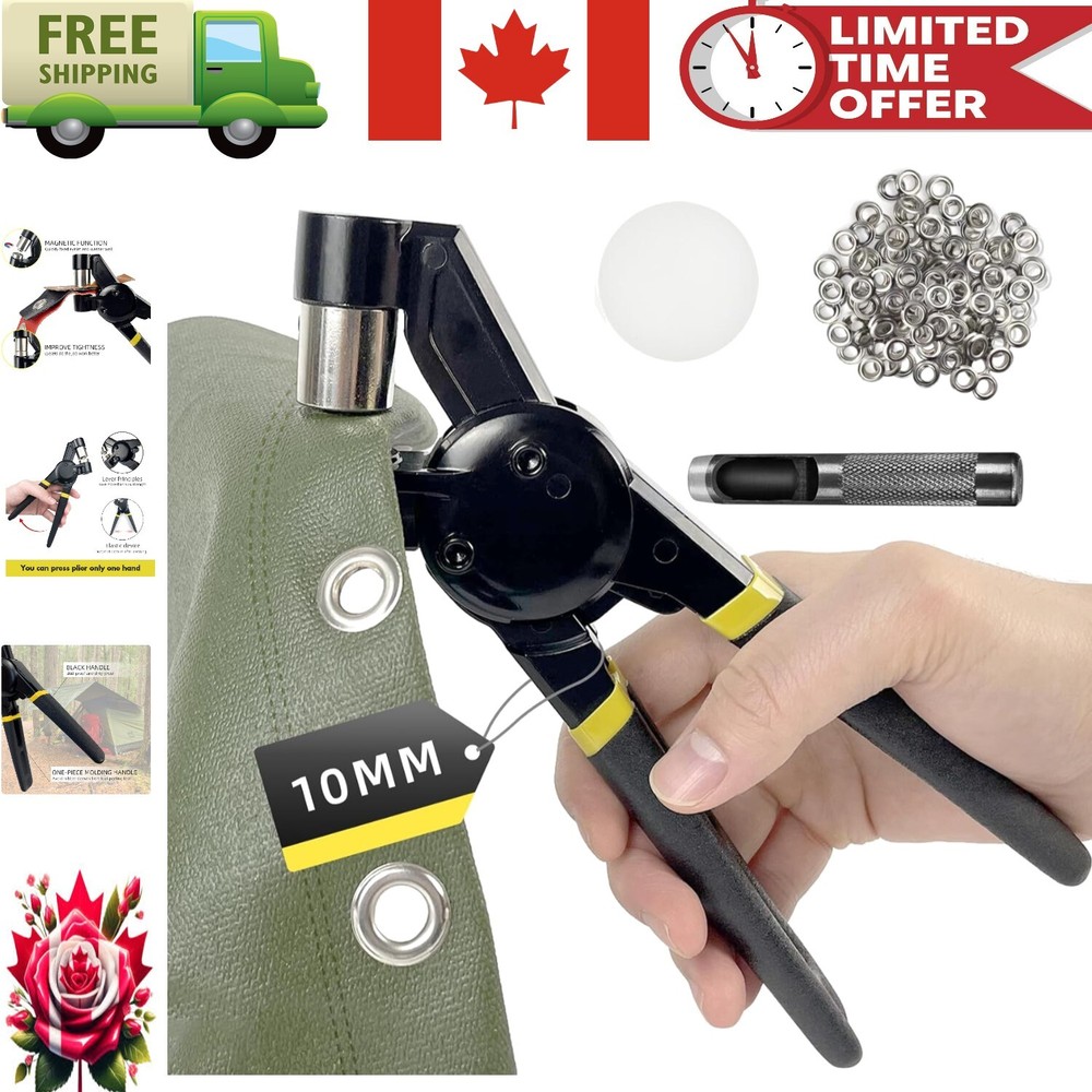 Handheld 3/8 Inch Grommet Tool Kit with 500 Eyelets - Precision Installations