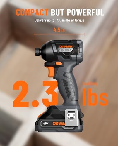 TITANCE X7 20V Brushless Impact Driver, 1/4'' Hex Compact Cordless Driver Kit