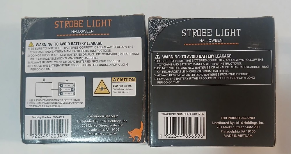 2 Strobe Light Hallween-adjustable Flash Rate 6-leds🦇