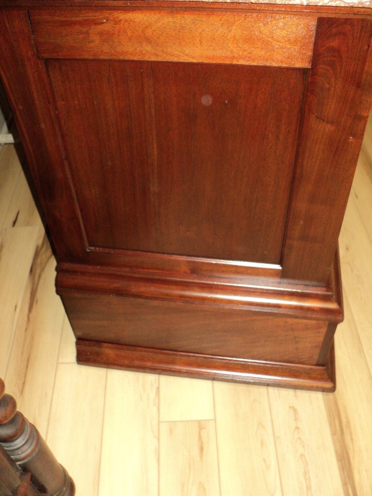 Late 19th Century Victorian Marble Top Cherry Buffet Sideboard with Mirror