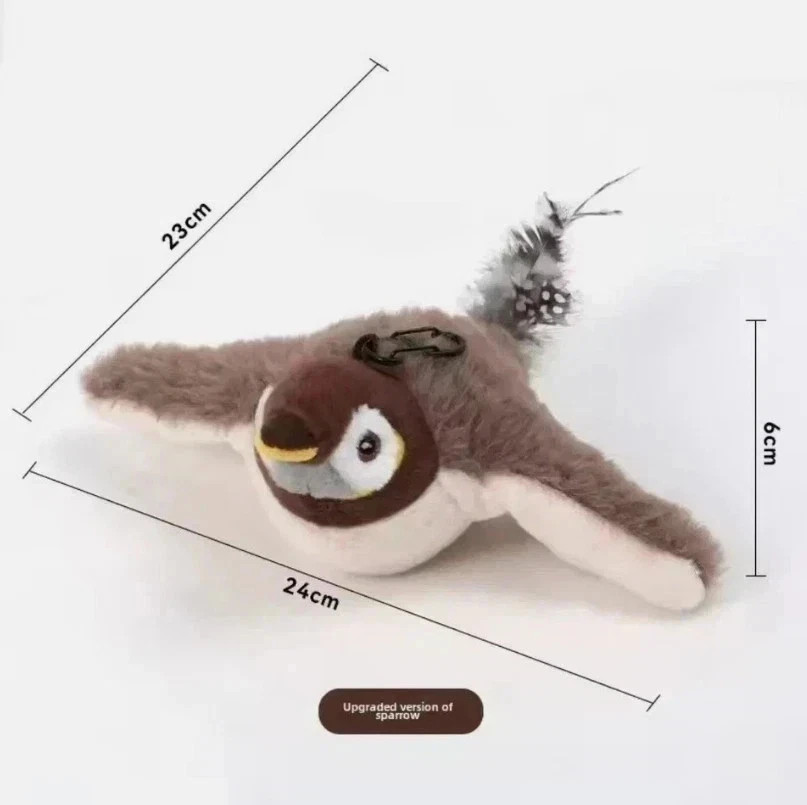 USB Powered Interactive Bird Cat Toy Realistic Flapping Sparrow for Cats🐦 USB