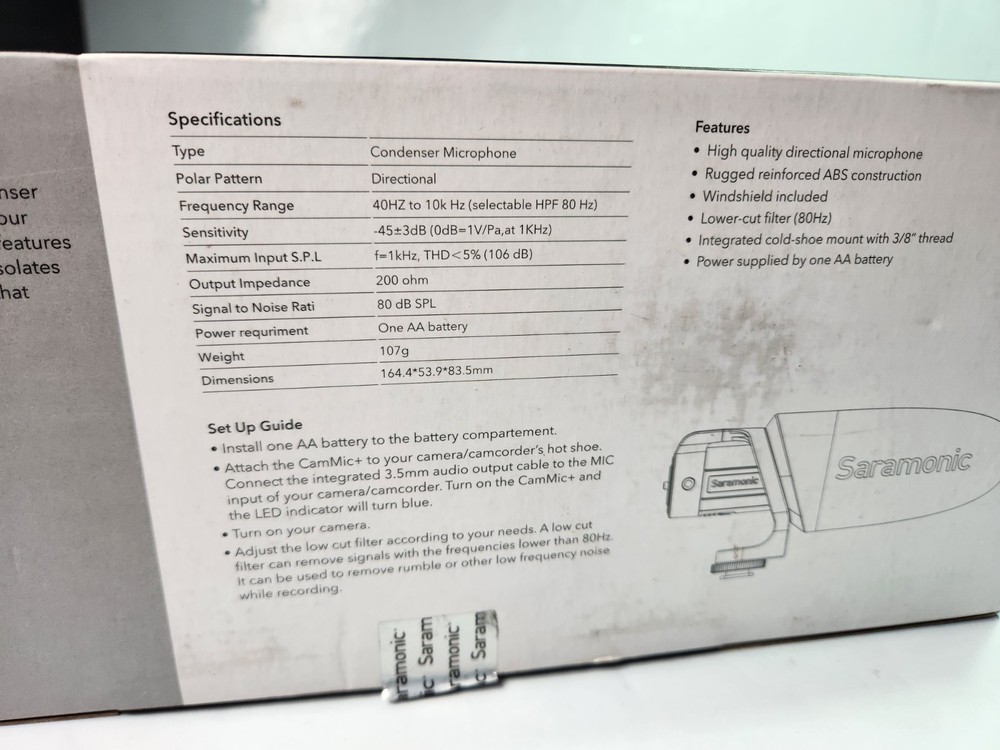 Saramonic CamMic+ Lightweight On Camera Microphone