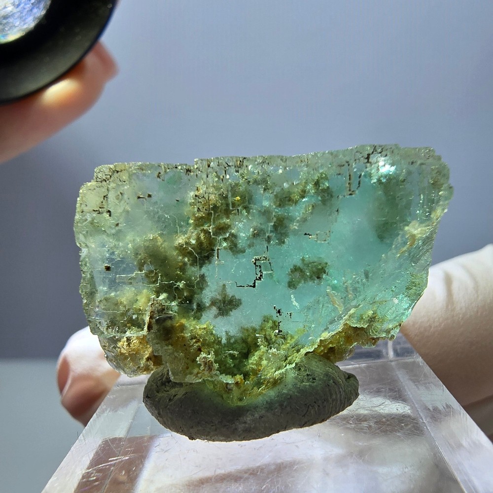 Clear Phantom Fluorite Cube parquetted, green Okorusu, Namibia 27*19*17mm