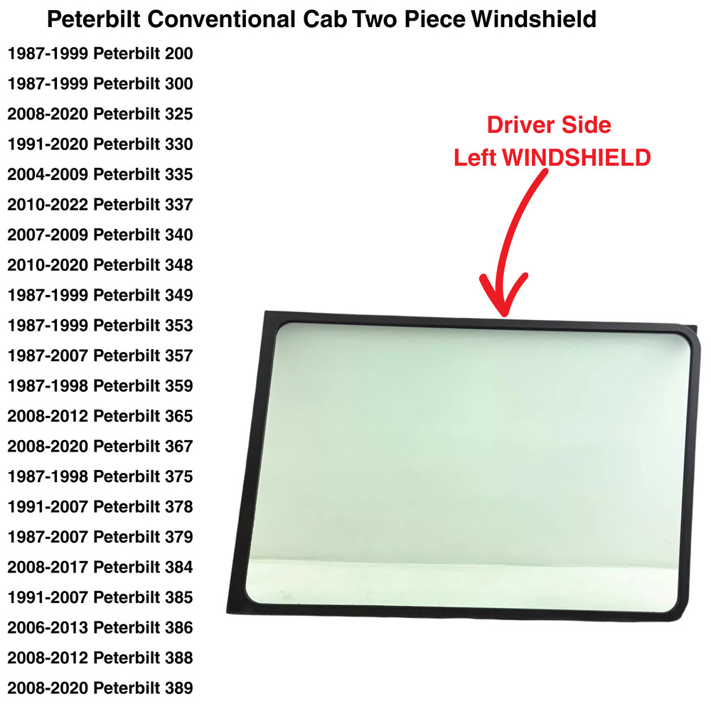 Fit Peterbilt 200 & 3-Series Driver Left Side Front Windshield Window Glass