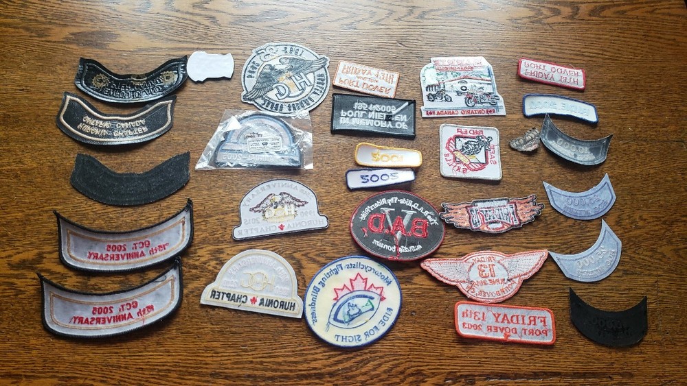 VTG HARLEY DAVIDSON Jacket Vest PATCH Embroidered LOT