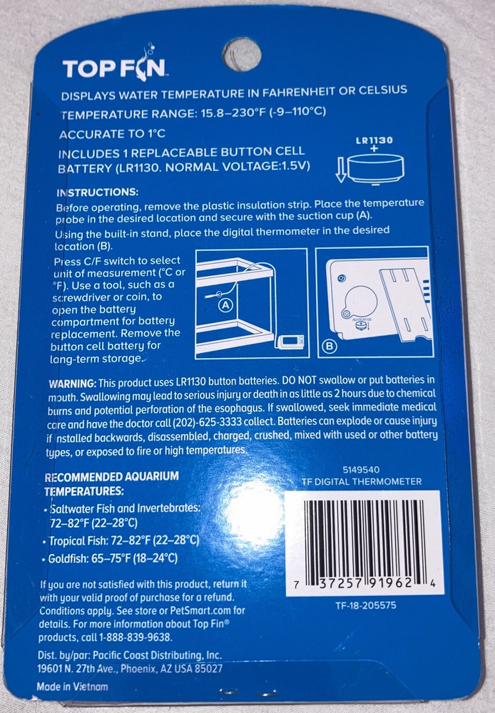 Top Fin Digital Aquarium Thermometer