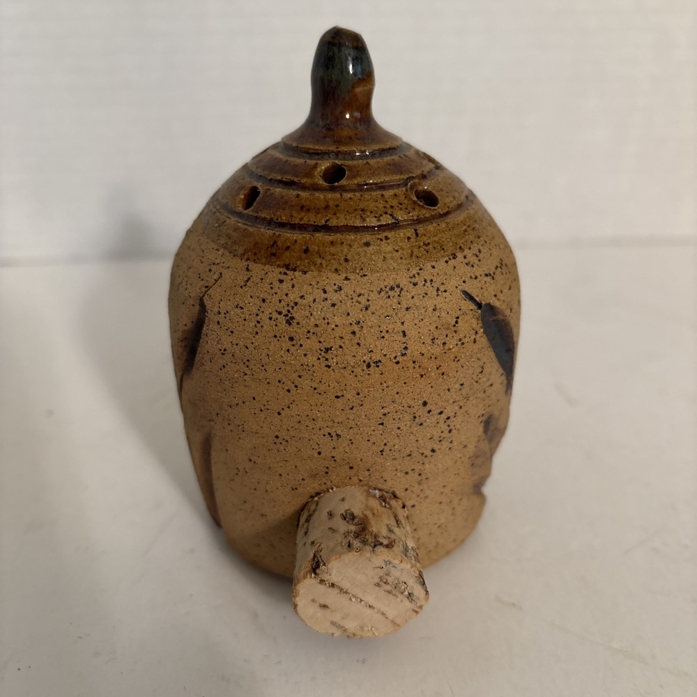 Annapolis Stoneware Incense Burner Cattail Pattern 4"