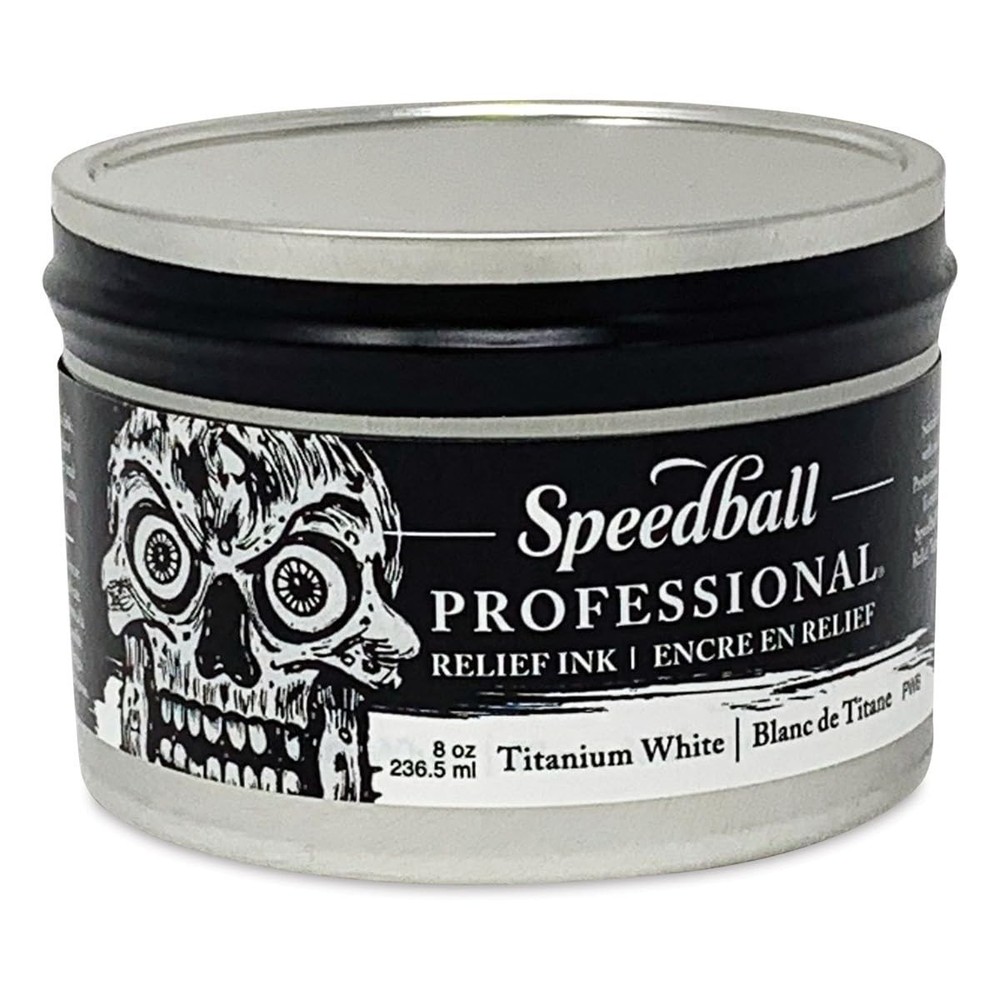 Speedball Professional Relief Ink Titanium White 8oz - Block/Relief Printing