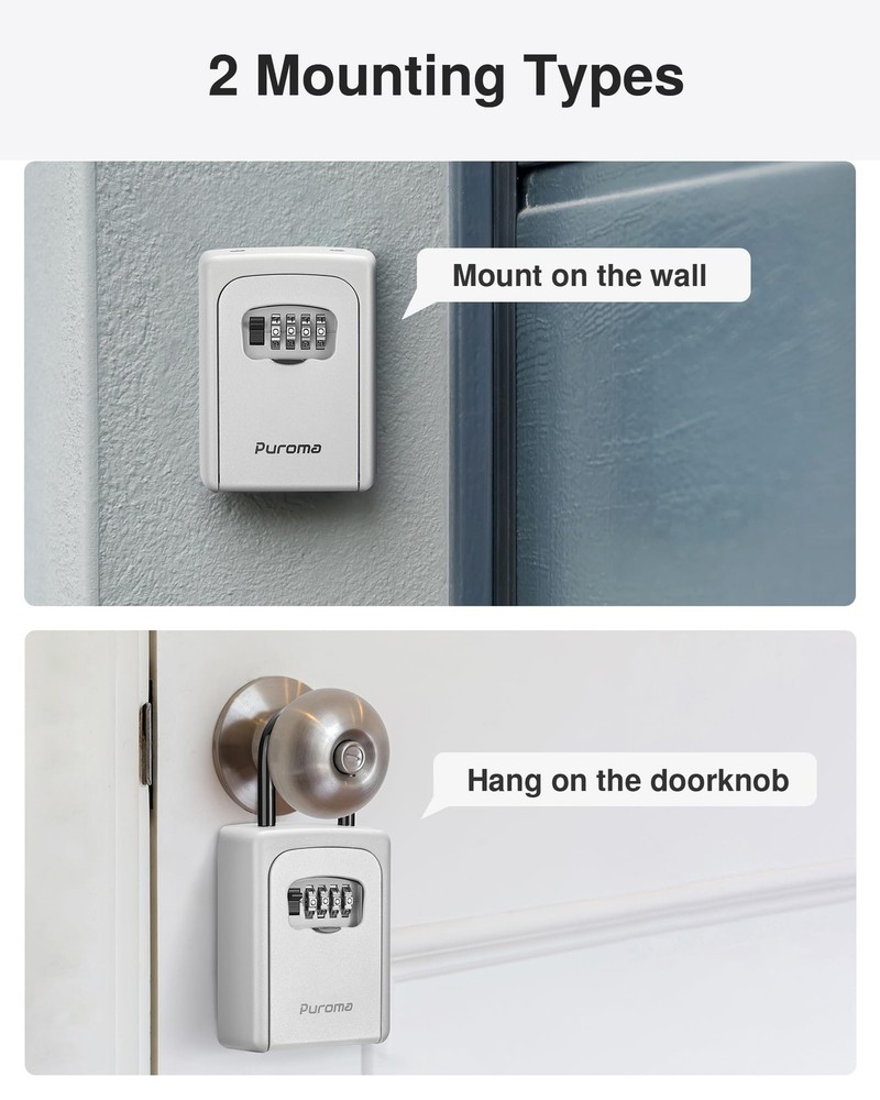 Lock , Large Key Lock Resettable Combination Lockbox, Portable Wall Mount Loc...