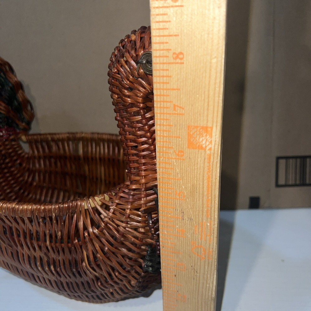 Vintage Wicker Basket Turkey Shape 10”