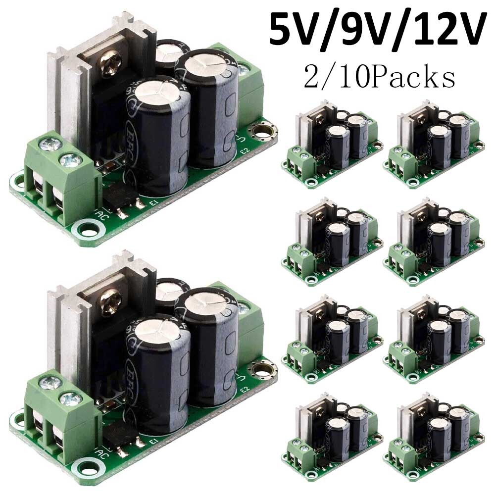 2/10PC Single Regulated Power Supply Module DC 5/9/12V rectifier filter board 1A