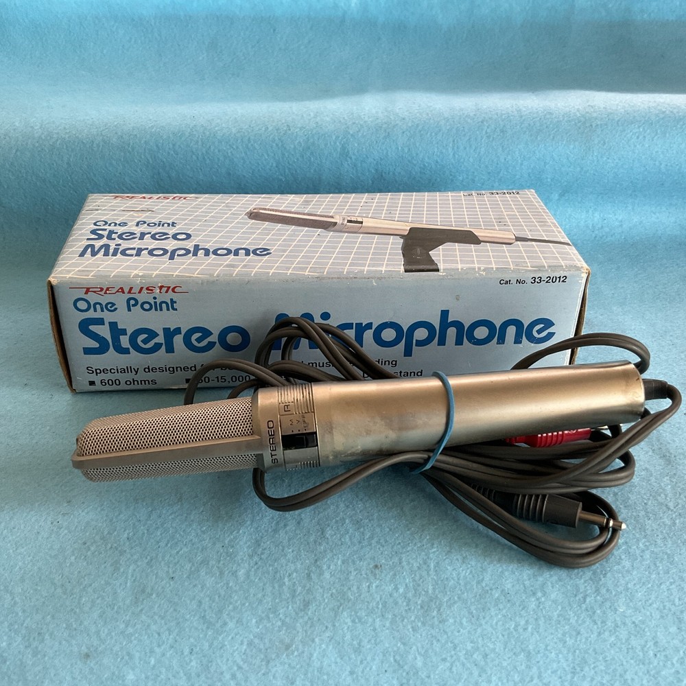 Realistic One Point Stereo Microphone 33-2012 No Stand In Original Box -Untested