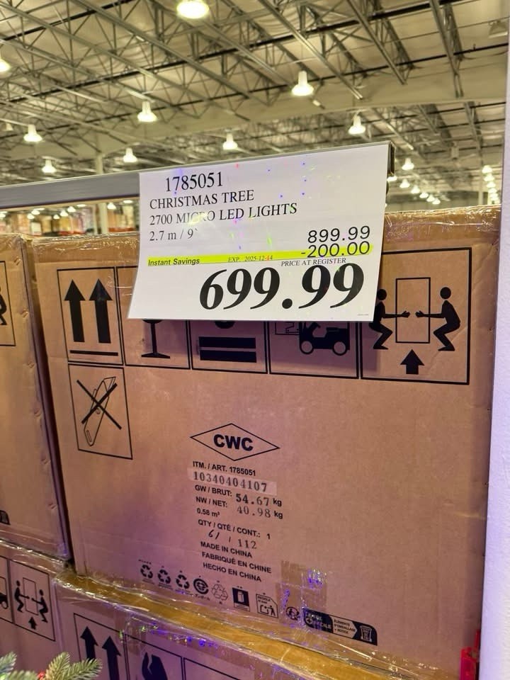 CWC 9 ft Artificial Pre-Lighted Christmas Tree Green 2700 Micro LED Lights