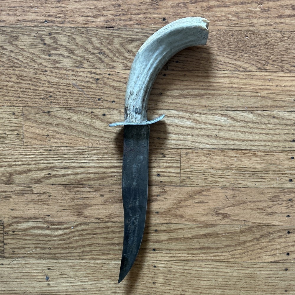 Antique Handmade Knife, Antler  Bone Handle