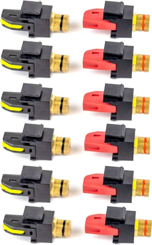 Speaker Snap Keystone Binding Posts 6 Pairs / 12 Pieces -Black
