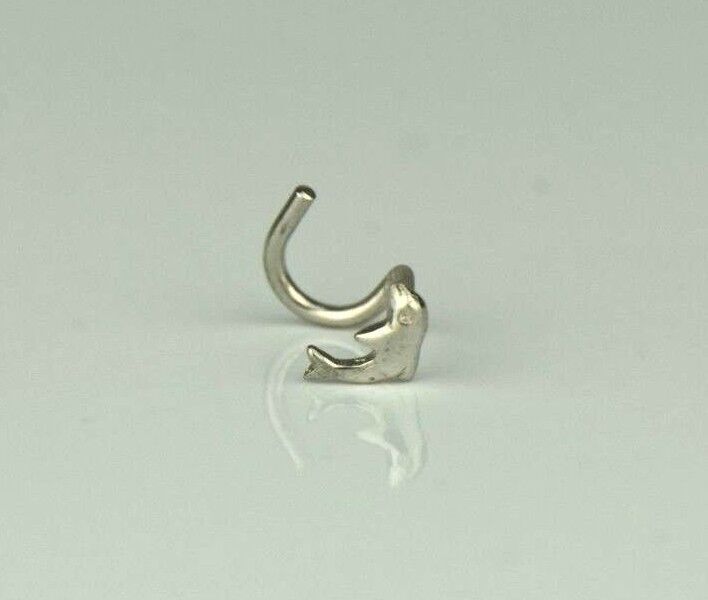 14k Yellow or White Gold Dolphin Screw Piercing Stud