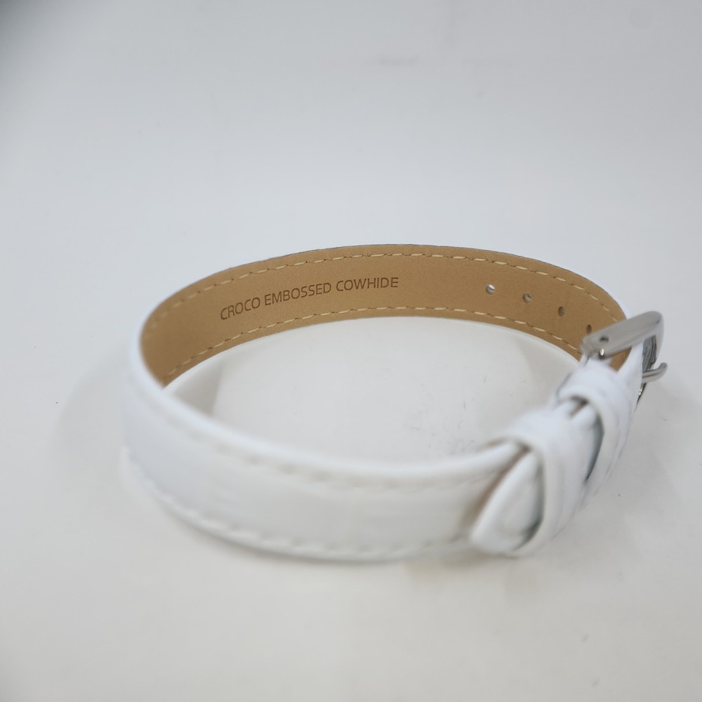 Ecclissi One Piece Strap Watch Replacement Band White Leather