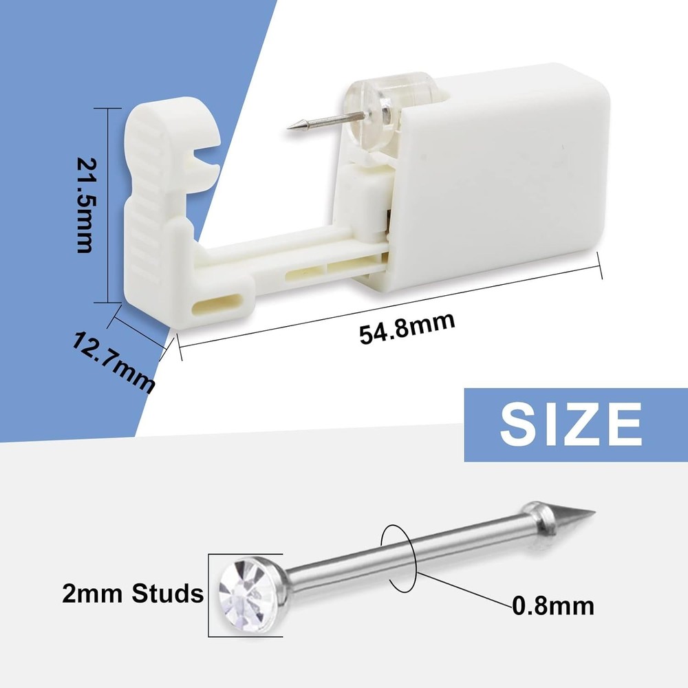 Complete 24-Pcs Nose Piercing Gun Kit with Sterilized Tools - Beginner Friendly