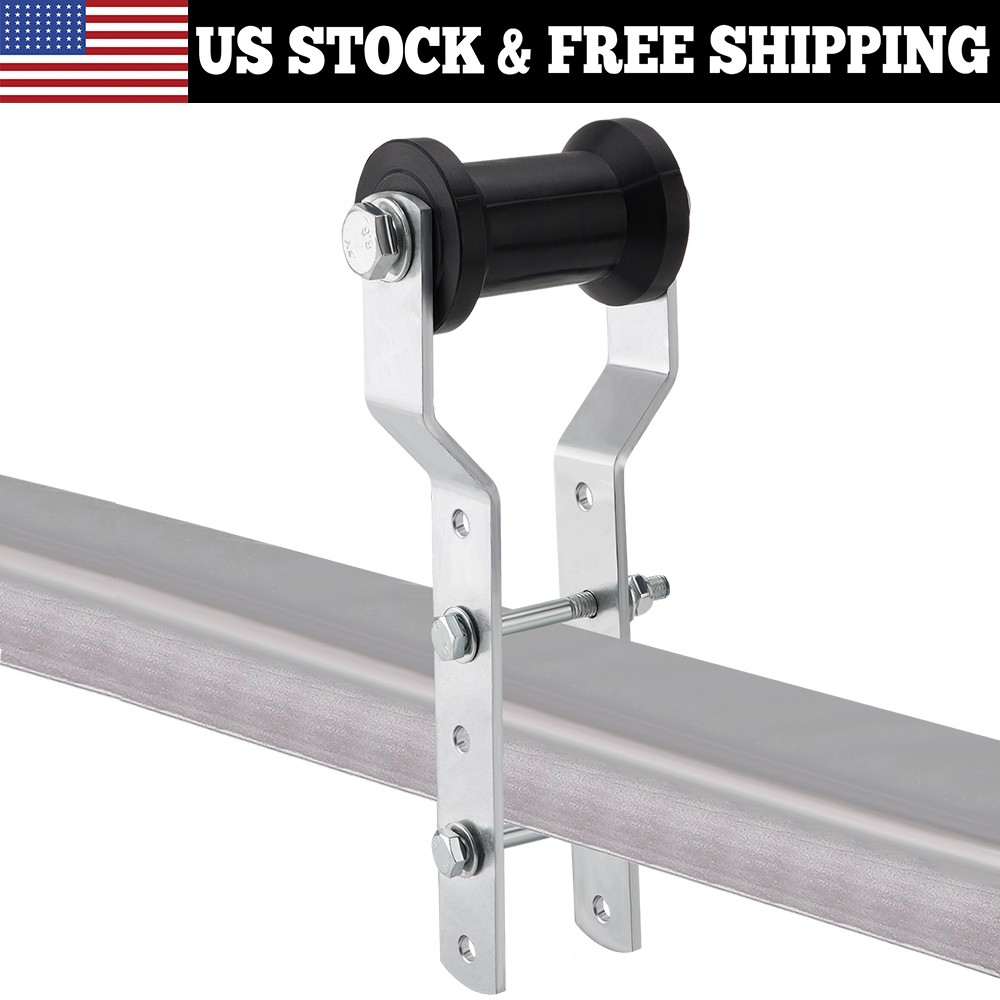 4" Adjustable Rubber Keel Roller with Panel Bracket Assembly for 2" Wide Tongue