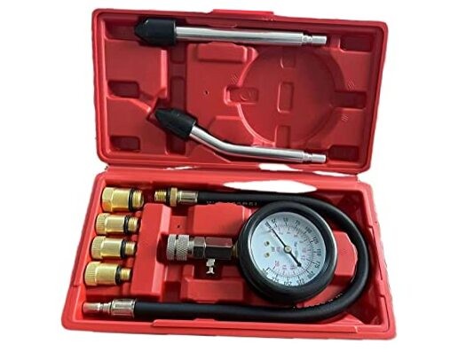 8PCS Compression Tester, Engine Compression Tester kit Professional Plastic red