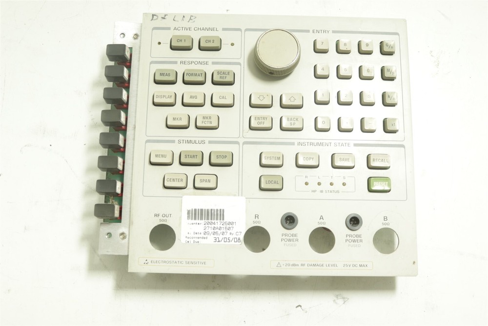 HP Hewlett Packard 8753B Network Analyzer Front Panel +PCB 08753-60002 B-2541-45