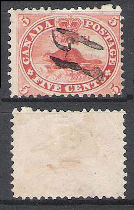 CANADA 1859-64 5c PERF (JF) '19 PEN CANCEL'