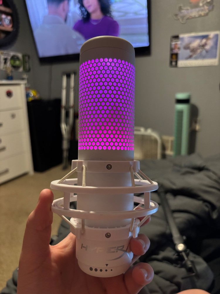 HyperX QuadCast S USB Microphone White-Grey with RGB Lighting pc ps4 ps5 Mac