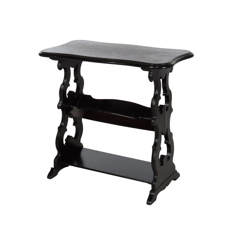 Ebonized Cherry Cut Out Side Table C1900