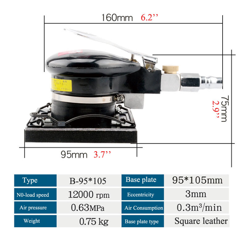 Pneumatic Grinding Tool Handheld Square & Triangular Air Sander Polisher Machine
