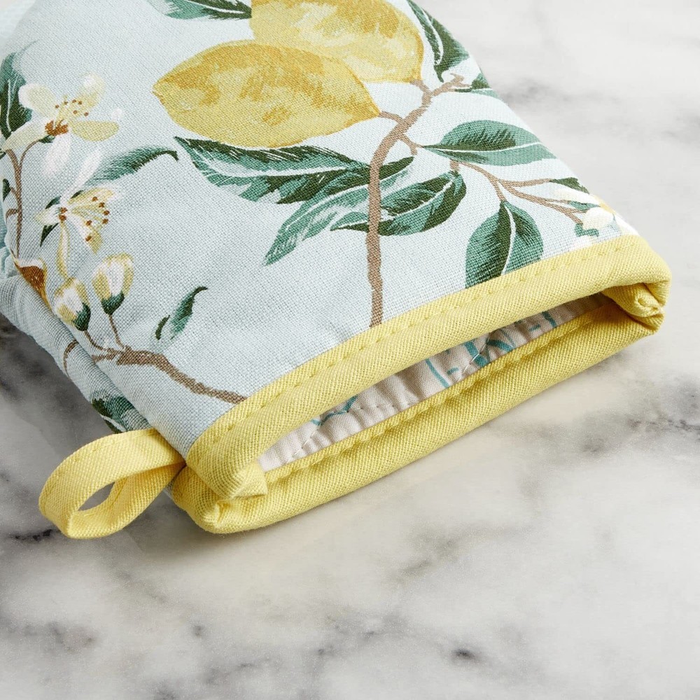 Lemon Whimsy Mini Oven Mitt 2-Pack Set Yellow 5.5"X8"