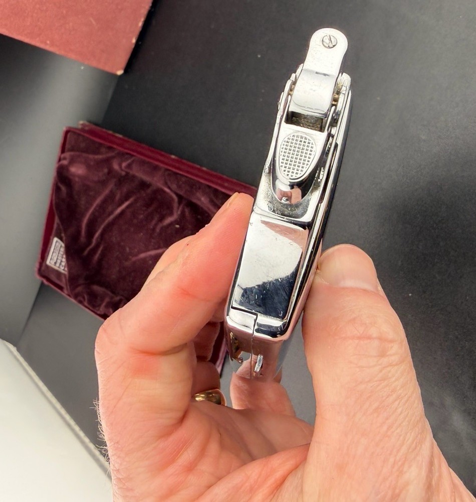 Ronson Mastercase Cigarette Case Lighter Combo Black Enamel Art Deco UNTESTED