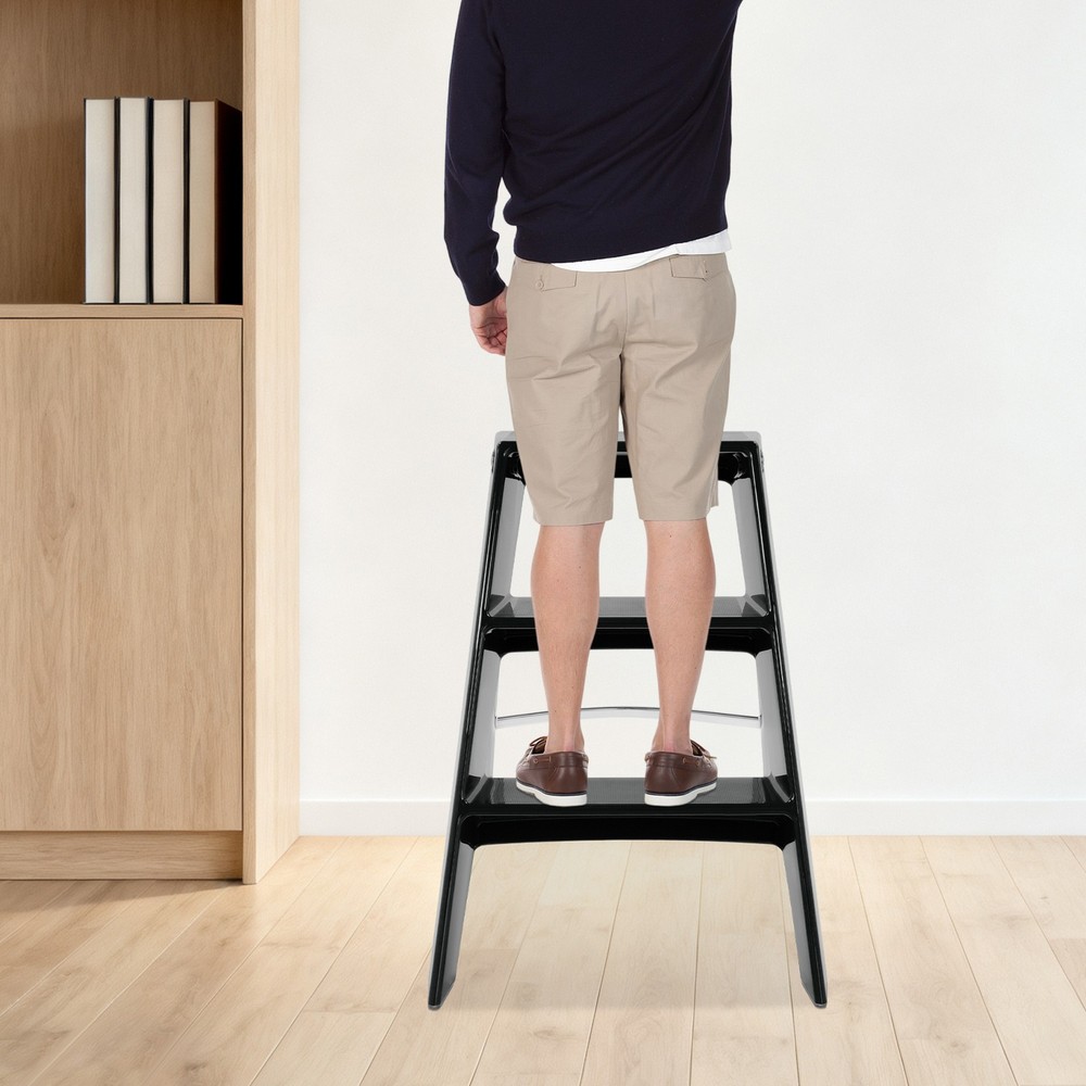 Folding Step Stool Step Stools for Adults 3 Step Ladder Folding Step Stool Black