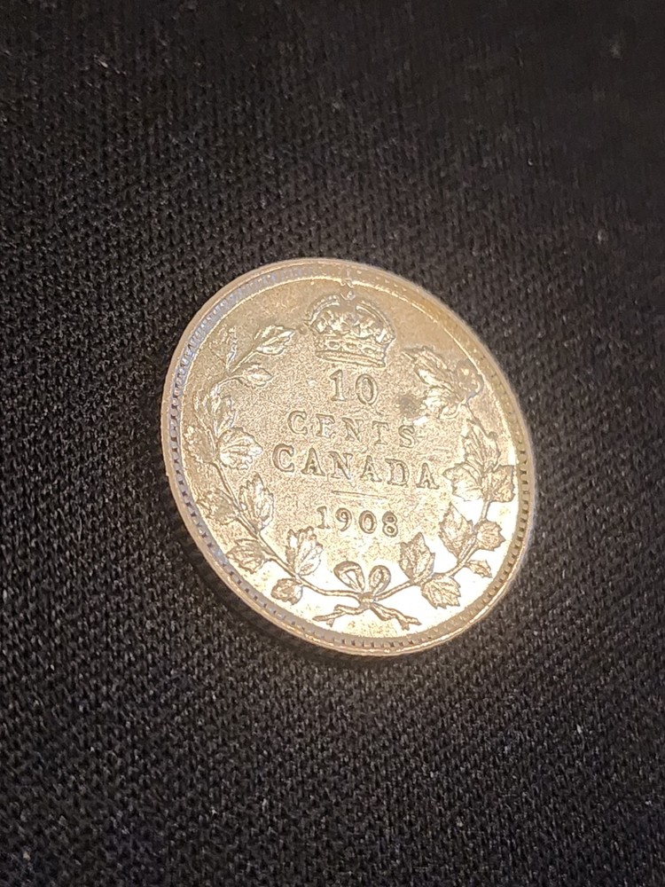 1908 Canada 10 Cents Silver Coin