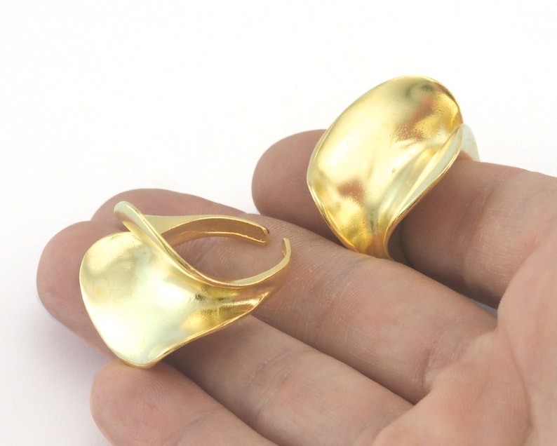Adjustable Ring Raw brass (18.5mm 8.5US inner size - Adjustable ) 2836