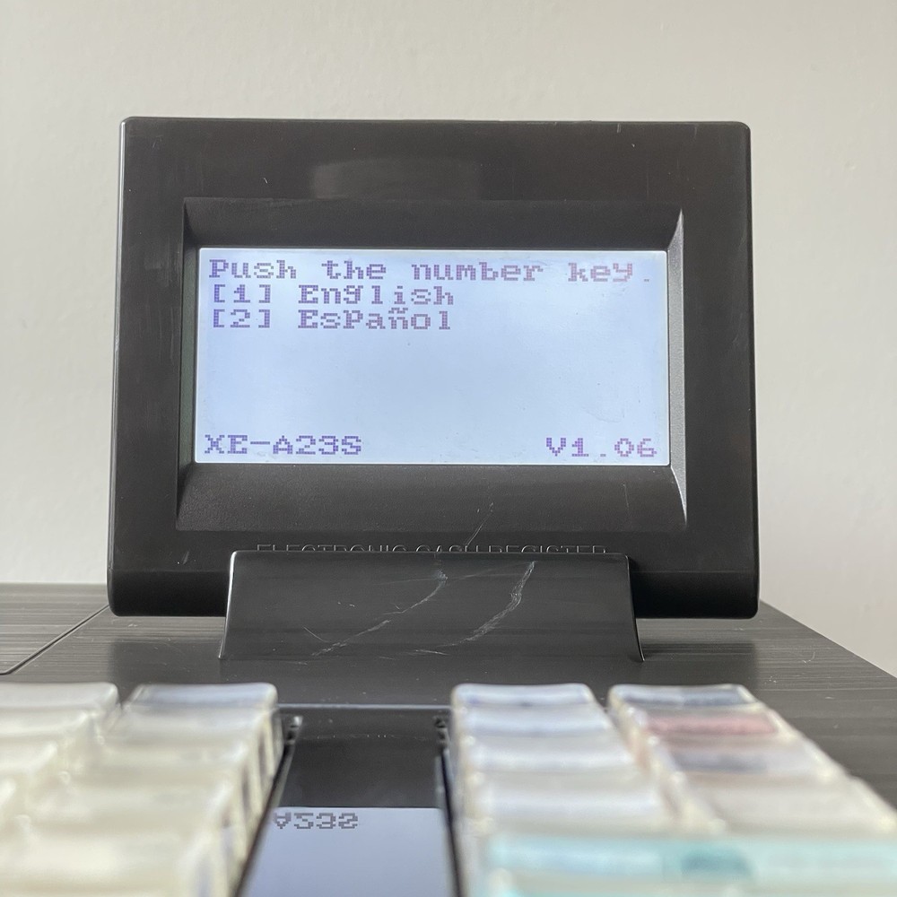 READ - Sharp XE-A23S Electronic Cash Register Thermal Print - Working (No Key)