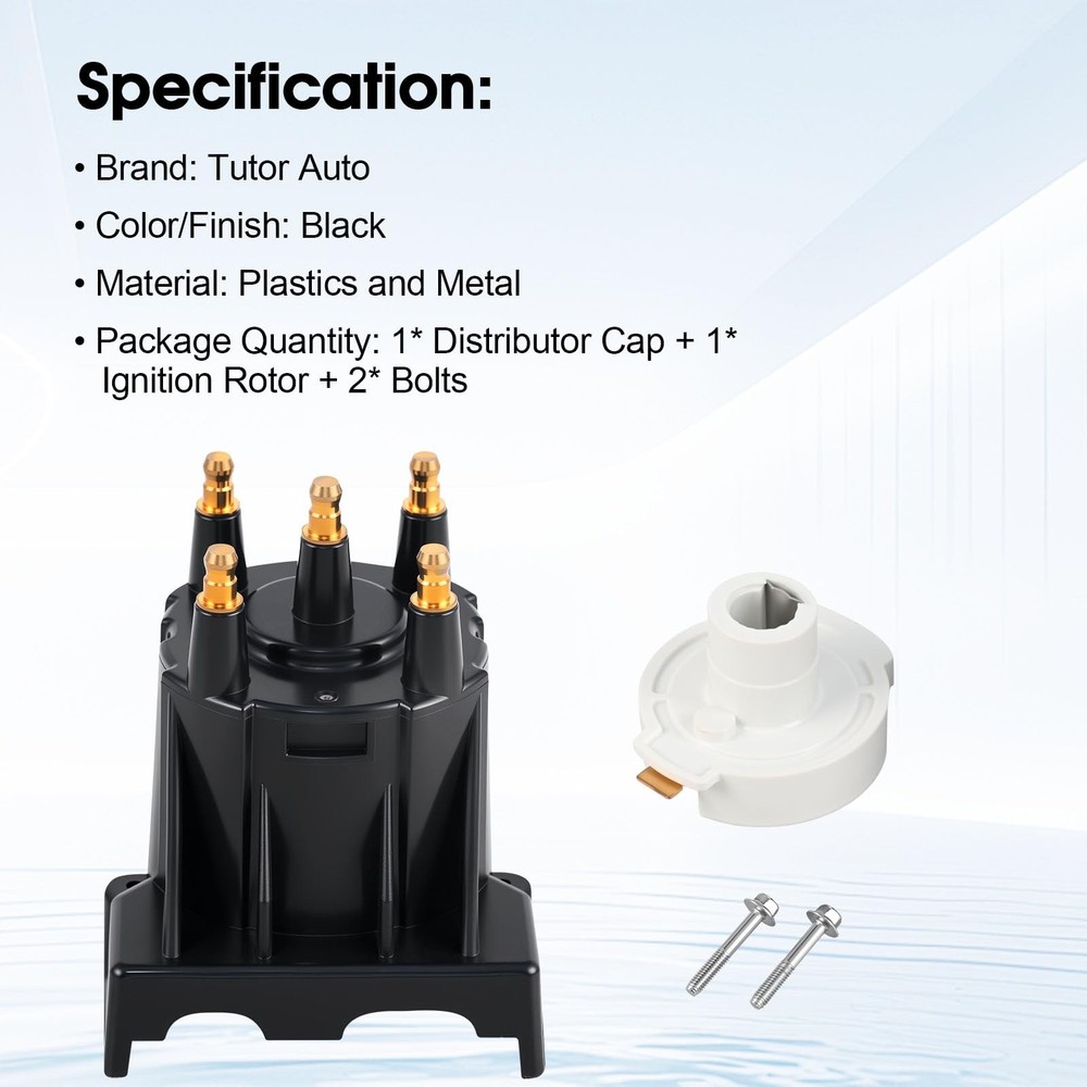 Distributor Cap and Ignition Rotor Kit Replacement for 3.0L 4cyl Black