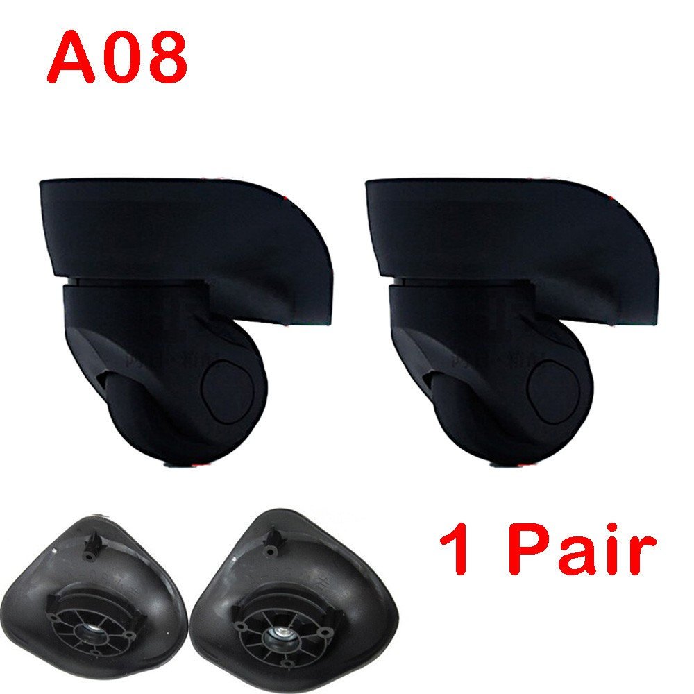 1 Pair Suitcase Wheels Replacement Luggage Spinner Universal A08 Black