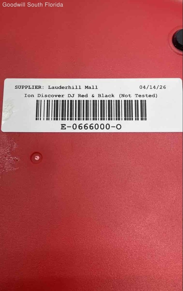 Ion Red And Black Discover DJ Computer DJ Double Deck Controller Not Tested